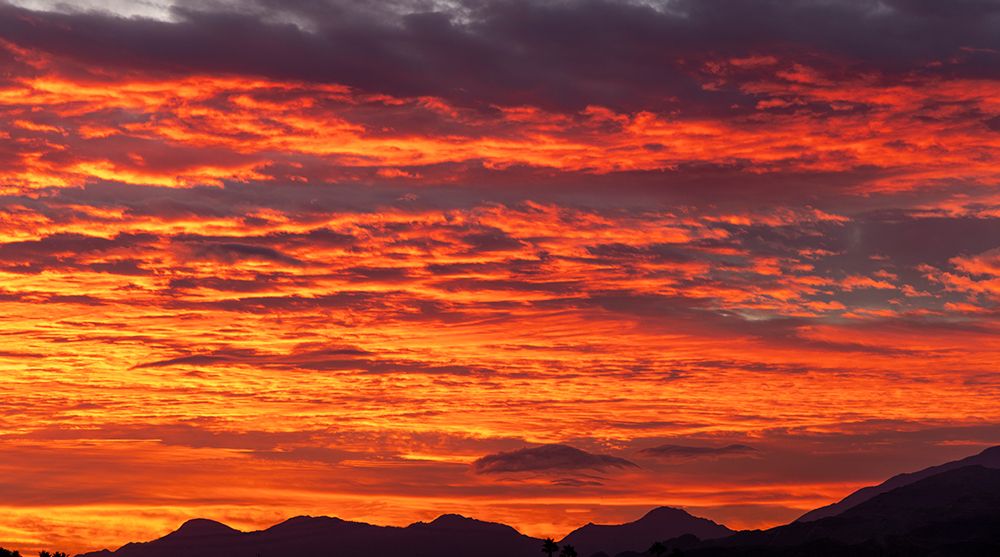 Stunning sunrise skies over Palm Springs, California, USA